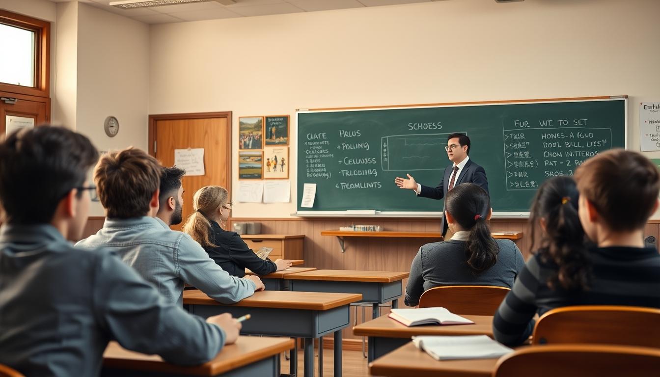 Student using a study guide to organize academic notes