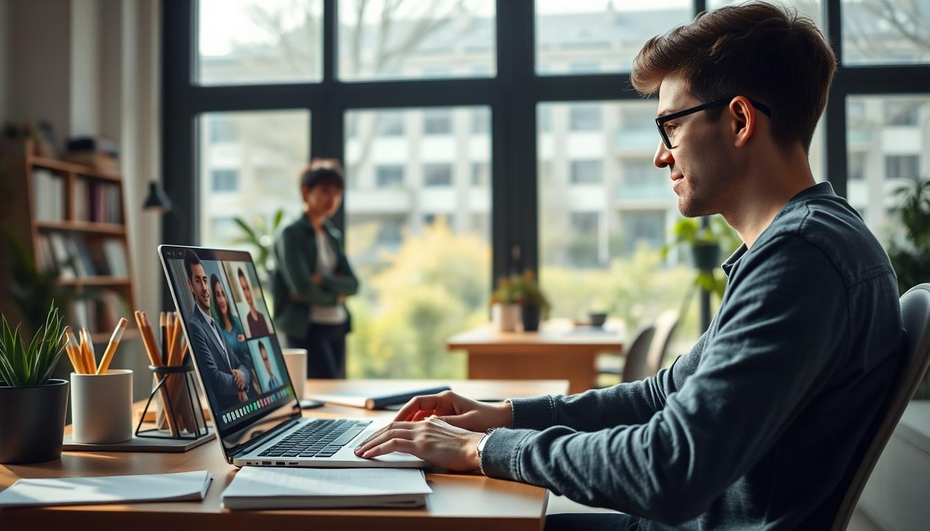 Student using learning strategies while studying